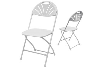 White Fan Back Folding Chairs